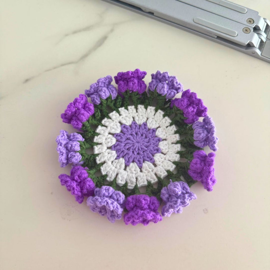 Lily of the Valley Crochet Coaster & Basket Pattern - TheCuteCrochet