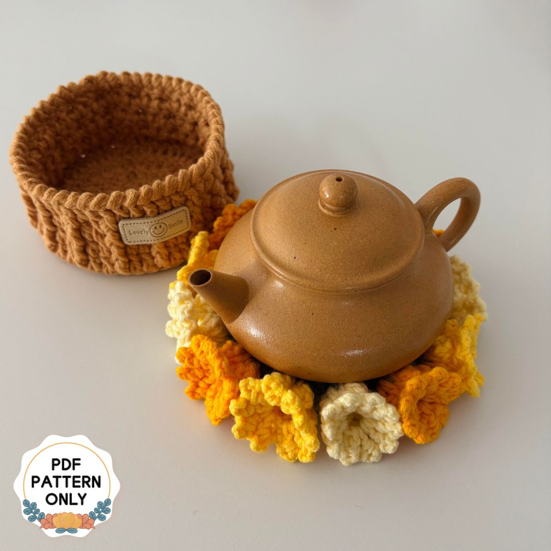 Lily of the Valley Crochet Coaster & Basket Pattern - TheCuteCrochet