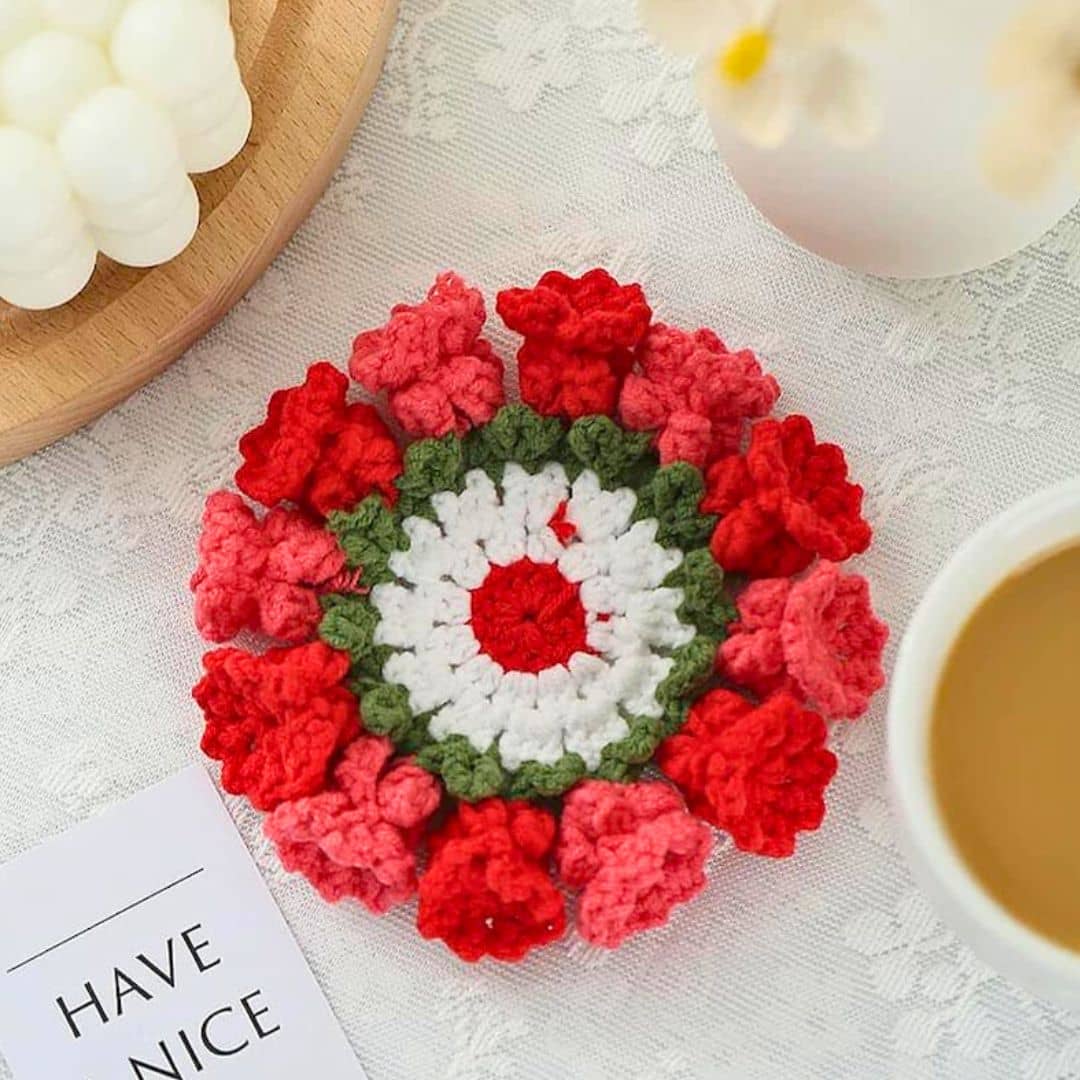 Lily of the Valley Crochet Coaster & Basket Pattern - TheCuteCrochet