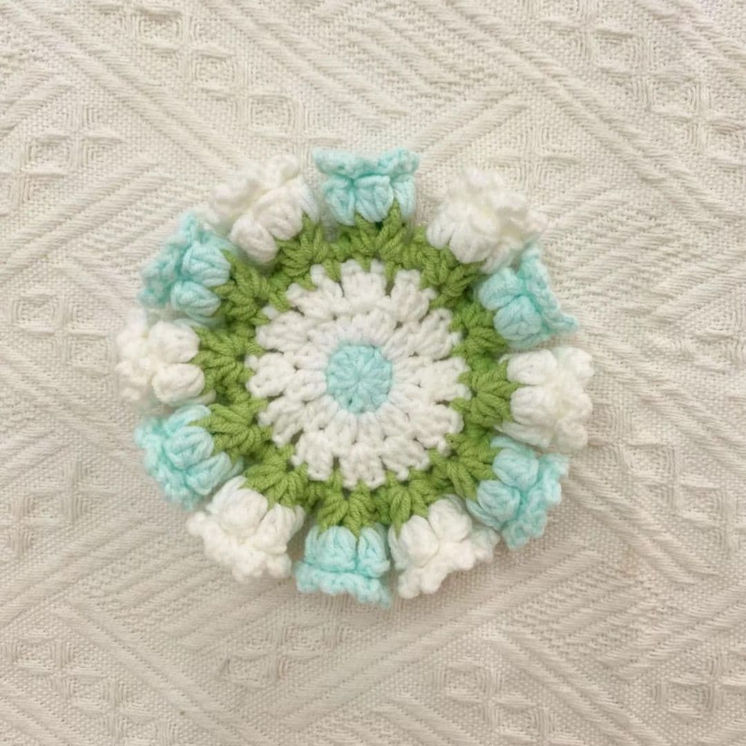 Lily of the Valley Crochet Coaster & Basket Pattern - TheCuteCrochet