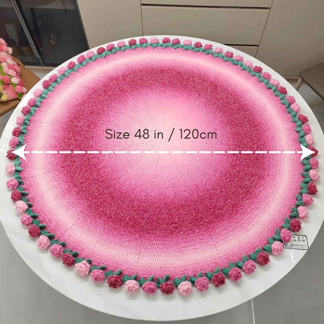 Ombre Flower Crochet Bouquet Blanket - TheCuteCrochet