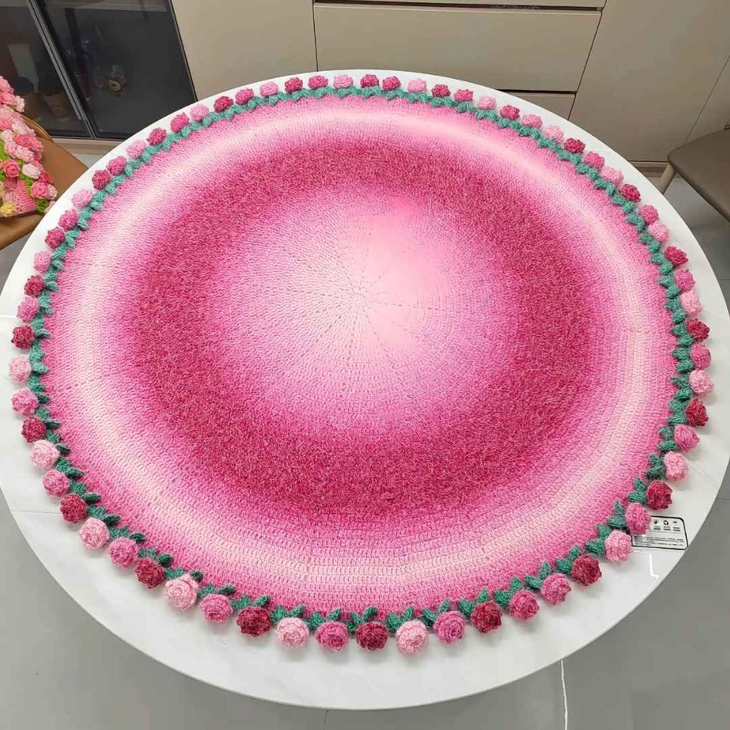 Ombre Rose Crochet Bouquet Blanket Kit - TheCuteCrochet
