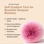 Ombre Rose Crochet Bouquet Blanket Kit - TheCuteCrochet