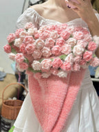 Peach Cloud Rose Bouquet Blanket - TheCuteCrochet