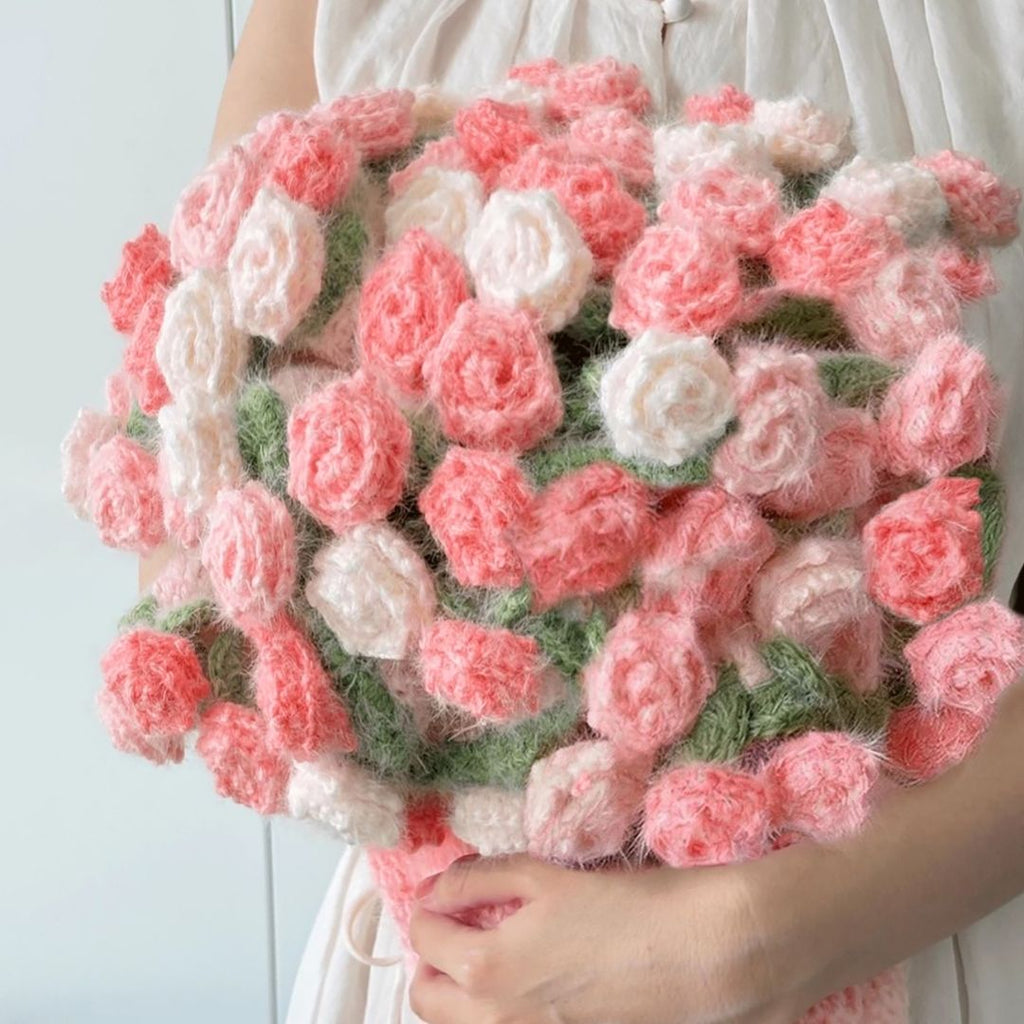 Peach Cloud Rose Bouquet Blanket - TheCuteCrochet