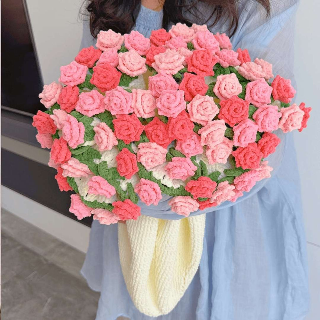 Pointed Rose Crochet Bouquet Blanket - TheCuteCrochet