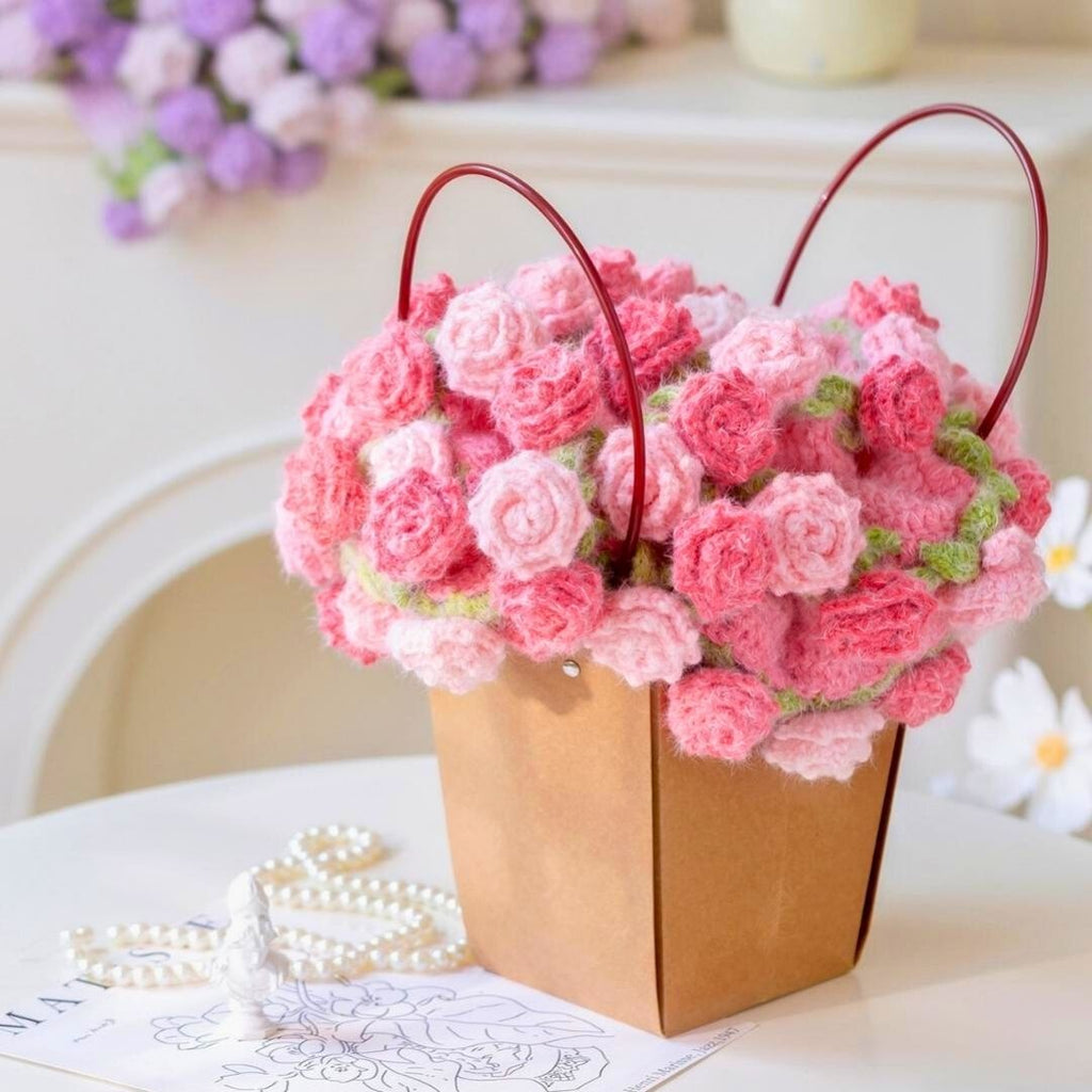 Strawberry Cloud Rose Bouquet Blanket - TheCuteCrochet