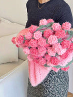 Strawberry Cloud Rose Bouquet Blanket - TheCuteCrochet